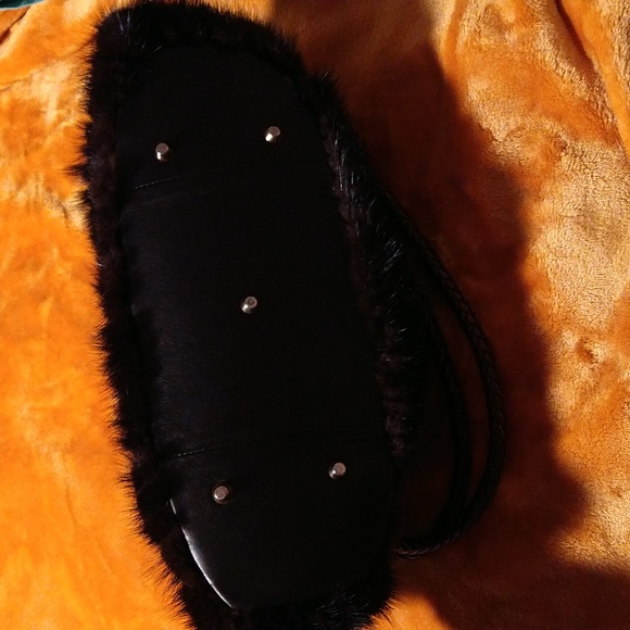 PAOLO masi large mink and leather hand bag - Picture 4 of 4